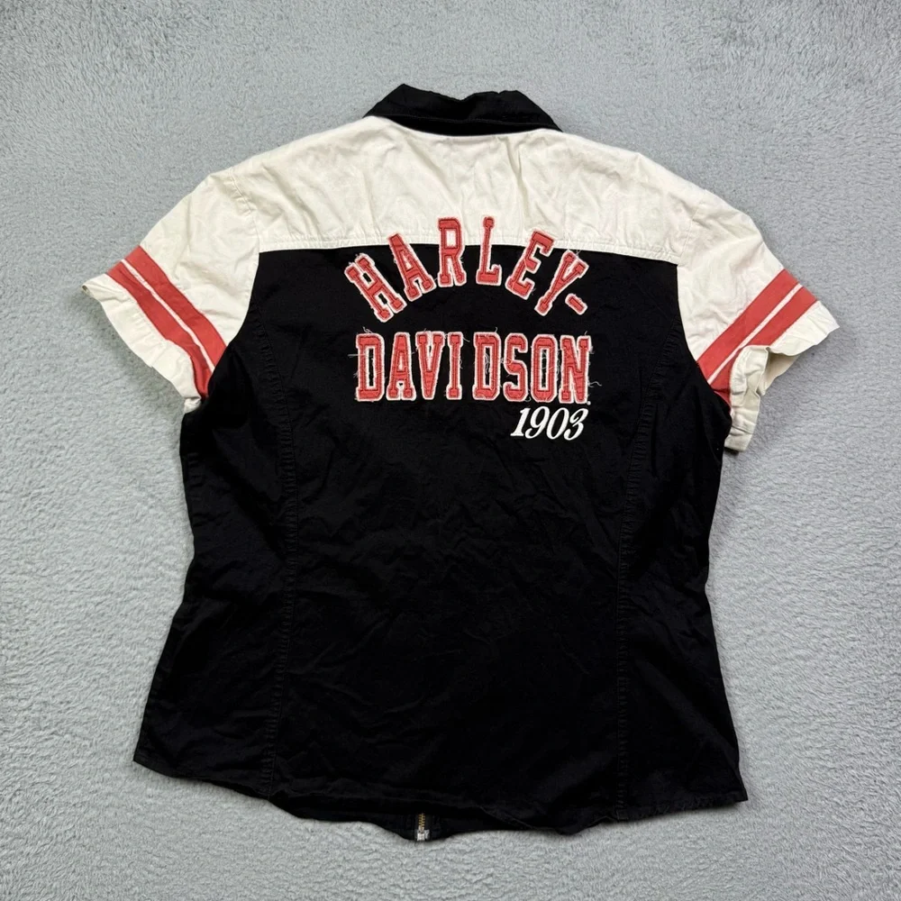 Harley Davidson Women's Zip-Up Blouse motorcycle biker Shirt‎ - Picture 4 of 4